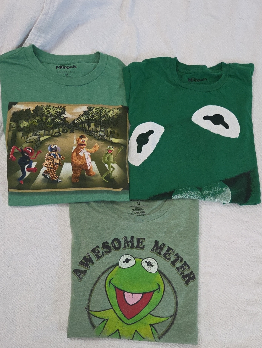 Lot of 3 Disney Muppets Kermit The Frog Graphic Tees (Men's Size M)